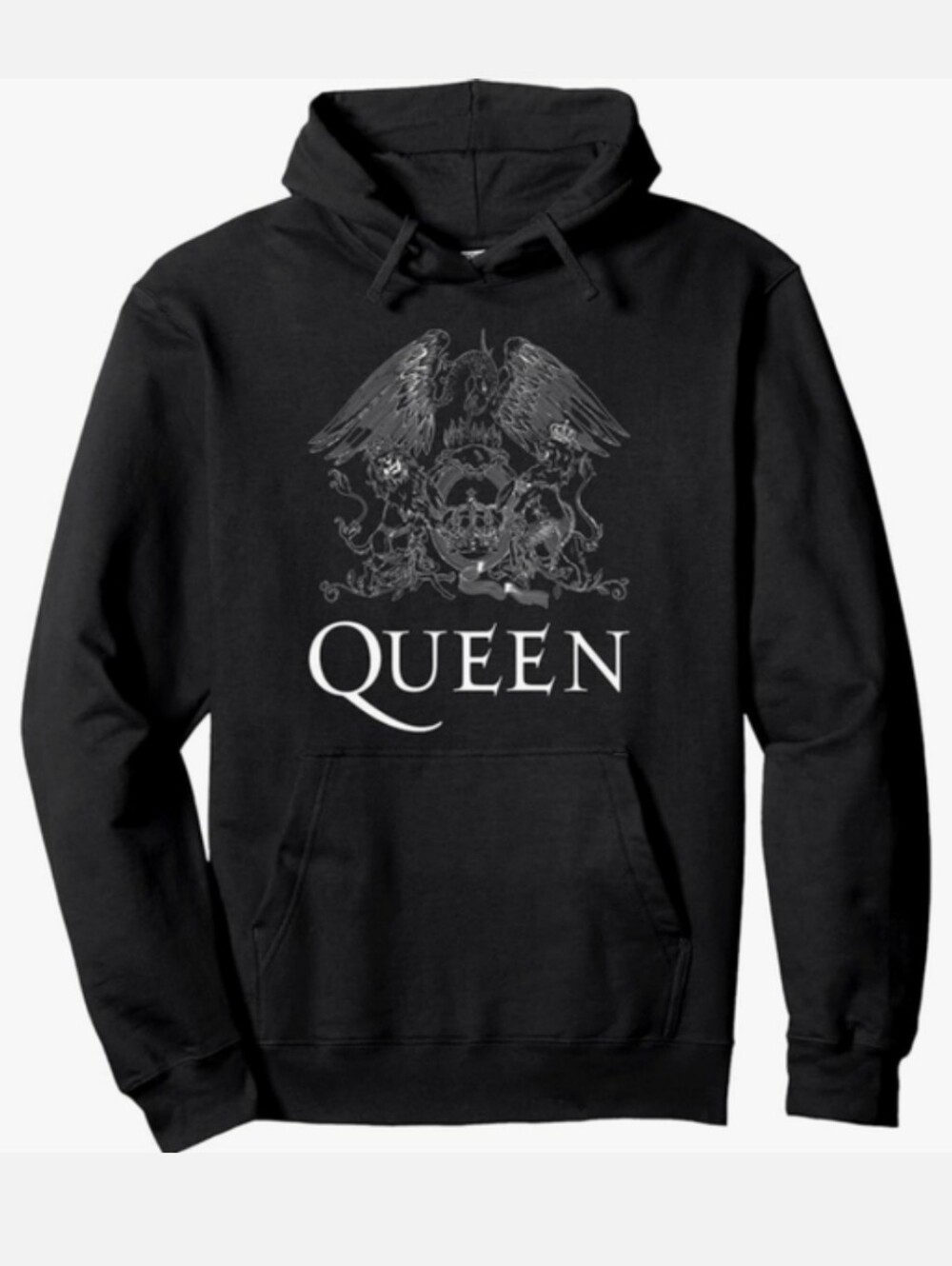 Three In Longsleeve Black Queen Logo Pullover Hoodie Swestshirt Size Large